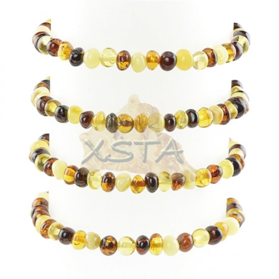 Multicolor amber bracelet baroque